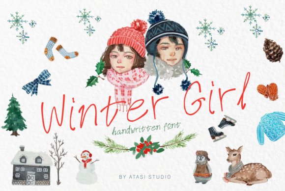 Bringing Creative Projects to Life with The Winter Girl Script and Watercolor Illustration Set